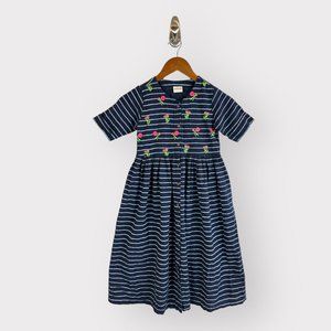 Utsa Kids Striped Navy Dress
